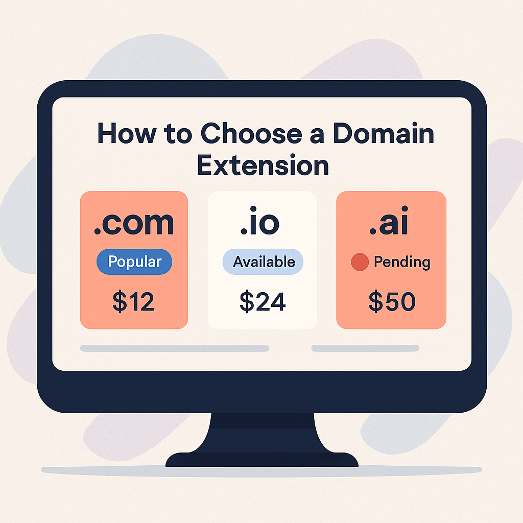 How to Choose a Domain Extension: .com vs .io vs .ai (2026 Guide)